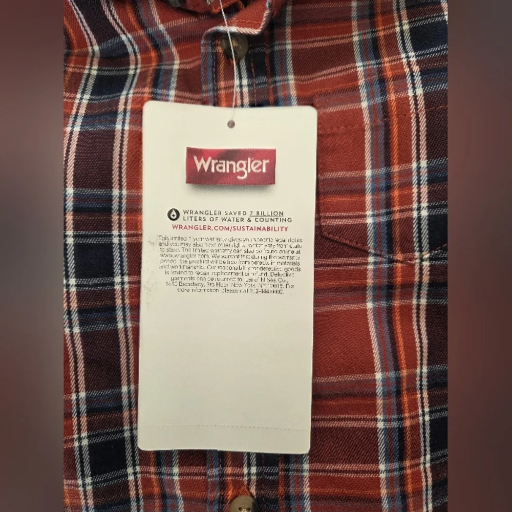 Wrangler Toddler Boy 2T Plaid Button-Up Shirt & Navy Jogger Pants 2-Piece Set NW